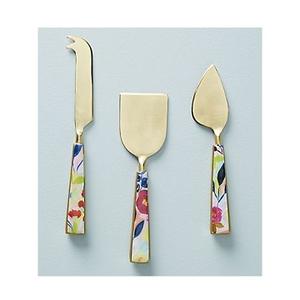 Offre Spéciale ensembles de fromage en acier inoxydable de qualité incroyable ustensiles émail imprimé et acier inoxydable avec outils à fromage plaqués argent - Product Image 1