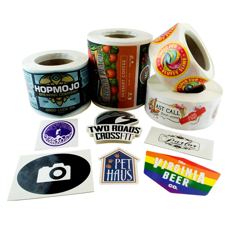 Making Adhesive packaging label Logo Design UV Die Cut Sticker Printing Waterproof PVC Vinyl Custom Stickers