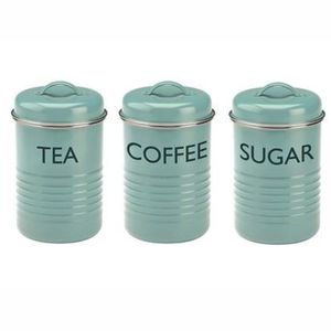 Wholesale Nordic Style Tea Coffee Sugar Jar Set Metal Food <b>Storage</b> Canister Ribbed Design Kitchen <b>Storage</b> Jar with Handle Lid - Product Image 1