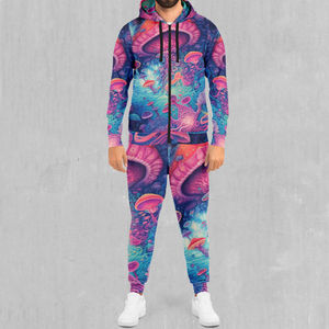 Chándal de lujo personalizado al por mayor para hombres, ropa deportiva de lana tecnológica de alta calidad, Conjunto de jogging estampado transpirable sublimado - Product Image 1