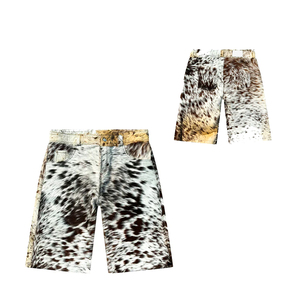 Pantalones cortos de pelo de cuero genuino para hombre bordados con botones hechos en Pakistán-Venta en línea - Product Image 6