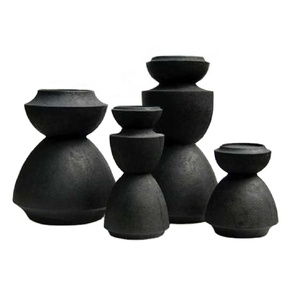 Bougeoir en métal noir mat de forme personnalisée décoration de la maison utilisation de mariage nouveau design bougeoir conique - Product Image 1