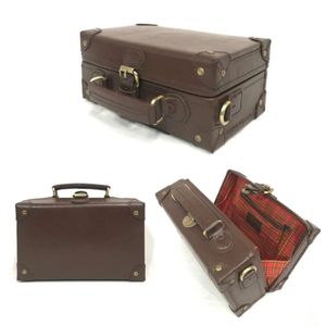 Stylish Vintage Leather Briefcase Durable Compact <b>Attache</b> <b>Case</b> with Sturdy Handle and Checkered Fabric Lining From Indonesia - Product Image 1