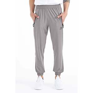 Pantalones Deportivos TOMMYLIFE para Hombre, Corte Relajado, con Bolsillos y Cordón Ajustable, de Poliéster y Elastano, con Puños Elásticos - Color Piedra - Product Image 6