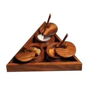 Kitchen Accessories House Warming Natural-<b>Colored</b> <b>Wooden</b> Spicy Box with Triangle Design All Sizes Herb & Spice Tools - Product Image 1