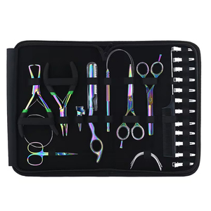 Prix de gros, haute qualité, logo personnalisé, kit de pinces à extensions de cheveux réutilisables en acier inoxydable multicolores - Product Image 4