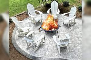 Wood Burning Outdoor Fire Feature with Powder Coated Iron and Corten Steel Stylish Durable Patio Garden Backyard Heating - Product Image 4