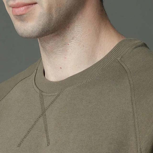 Basics 100% coton lourd peigné pull surdimensionné Logo personnalisé conception vierge respirant col rond hommes respectueux de l'environnement - Product Image 4