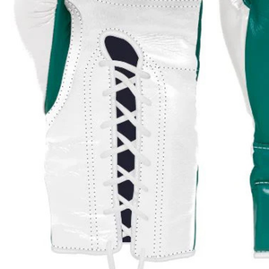 ถุงมือชกมวยแบบผูกเชือก Winning สีเขียวขาว หนังแท้ สำหรับฝึกซ้อมและแข่งขันมวย น้ำหนักเบา 8 ออนซ์ 10 ออนซ์ - Product Image 6