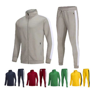 2025 hommes hiver à la mode 2 pièces Hip Hop Streetwear ensembles solide polaire décontracté sweat pantalon 100% Polyester respirant - Product Image 2