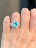 Bague Religieuse en Tourmaline Verte Paraiba Rare pour Femme, 1,45 ct, Coupe Poire, Argent Sterling 925, Pierre Précieuse Certifiée IGI, Cadeau de Luxe pour Épouse