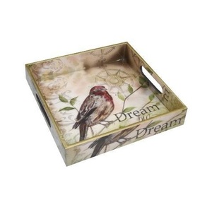 Bandeja de servicio con estampado Floral de madera de Mango decorativo para Decoración de mesa bandeja de alimentos de almacenamiento de madera de alta calidad para decoración del hogar - Product Image 4