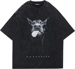 T-shirt ample à coupe carrée pour hommes, en coton épais et surdimensionné, avec broderie 3D, T-shirt simple à lettres de créateur - Product Image 3