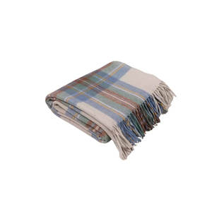 Manta de lana azul silenciosa Stewart suave de diseño personalizado de alta calidad tejida de estilo mexicano a precio - Product Image 5