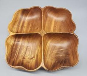 ชามสลัดไม้อะคาเซียทำจากไม้ทรงสี่เหลี่ยมตกแต่งตามธรรมชาติสำหรับบ้านโรงแรมร้านอาหารใช้เทคนิคงานฝีมือ - Product Image 6