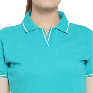 High Quality Custom Women's Short Sleeve Cotton Pique Polo Shirt Breathable Casual Slim Fit Ladies Golf Tennis T-shirt Tops - Product Image 4