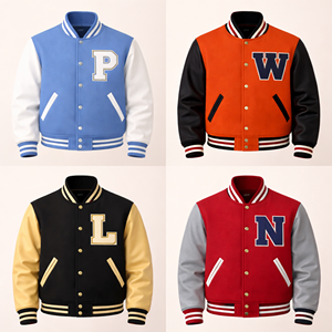 Veste universitaire pour homme de haute qualité, style baseball, avec manches en cuir et broderie personnalisée - Product Image 5