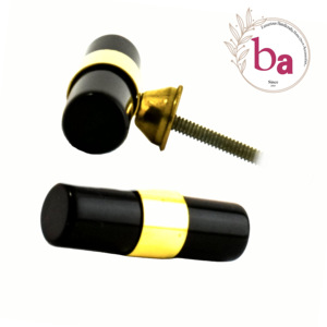 Modern <b>Black</b> Resin with Golden Metal Drawer <b>Door</b> <b>Knobs</b> & Pull Handle for Kitchen Bedroom Bathroom Living Room - Product Image 1