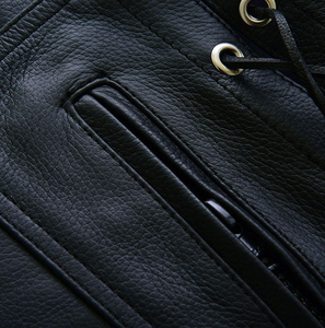 Men's Casual Leather <b>Vest</b> Autumn Premium Quality Waterproof Windproof Breathable Zipper Closure OEM Service Customizable Logo - Product Image 5