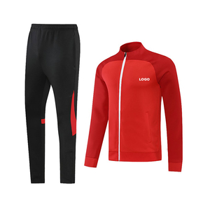 2025 unisexe décontracté couleur-bloc ensemble de vêtements de sport 100% Polyester piste sweat Jogging costume avec Logo personnalisé en gros - Product Image 4