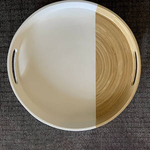 Bandejas de catering de frutos secos de 2 tonos de bambú hilado bandeja de decoración de alta calidad para el hogar y el hotel - Product Image 4