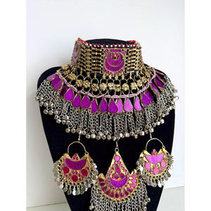 Ensembles uniques faits à la main en acier inoxydable multicolore fabrication professionnelle femmes collier boucles d'oreilles ensembles plaqué rhodium à la mode - Product Image 2