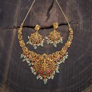 Wedding-Ready Antique Gold <b>Necklace</b> 178125 - Product Image 2