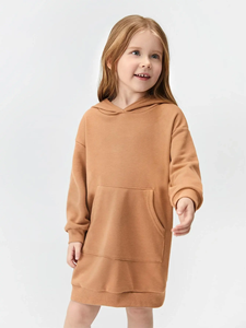 Conjunto Deportivo Informal de Manga Larga con Capucha para Niños, Talla Grande, Color Marrón Sólido, de Algodón Suave para Otoño e Invierno - Product Image 2