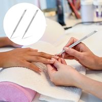 Poussoir à cuticules double embout en acier inoxydable personnalisable, stylo à points durable et réutilisable, outil professionnel pour enlever les cuticules