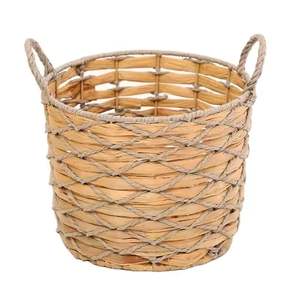 Cesta de jacinto de agua hecha a mano regalo ecológico listo organizador de almacenamiento decorativo Natural para compradores al por mayor - Product Image 4