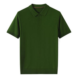 Polo para hombre, camiseta de manga corta de algodón 100% con cuello fino, Primavera/Verano, informal de negocios, ajuste Extragrande - Product Image 6