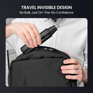 Tondeuse à poils de nez et d'oreilles rechargeable avec écran LED, portable, format voyage, indolore, étanche, pour usage domestique, alimentation USB - Product Image 4