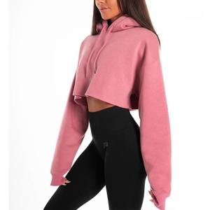 Sudadera corta para mujer al por mayor, sudadera corta con bordado personalizado de primera calidad - Product Image 1