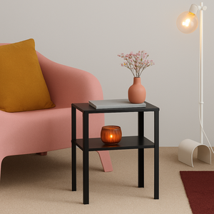 Mesita de noche de acero resistente con estante de almacenamiento de cajón para hotel, apartamento, exportación de muebles de dormitorio - Product Image 2