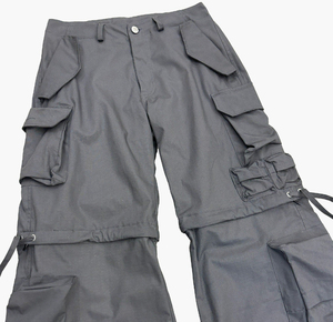 2025 quantité minimale de commande bas personnalisé coupe ample imperméable en nylon tissu utilitaire Baggy Cargo pantalon pantalon décontracté attachable OEM ODM - Product Image 5