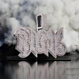 Men's Unique Moissanite Diamond Rapper <b>Letter</b> Custom Name Pendant Hip Hop Style Pendants & <b>Charms</b> 925 Sterling Silver - Product Image 5