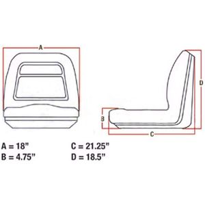 Asiento Abatible para Tractor Compacto John Deere / Kubota con Reposabrazos - Product Image 2