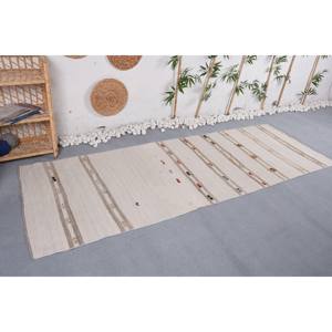 Alfombra Grande Vintage Turca a Rayas, Color Beige Bohemio, 3,2X9,1 Pies, Rectangular de Látex de Lana para Pasillo, Habitación, Cabecera, Alfombra Beige Bohemio - Product Image 3