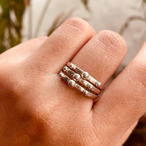 Anillo de Plata de Ley 925 minimalista de moda, diseño de puntos Unisex, ajuste de bisel de buena suerte, anillos apilables delicados de moda para - Product Image 3