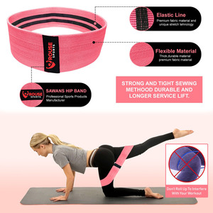 Juego de 3 Bandas de Resistencia de Tela con Logotipo Personalizado al por Mayor, Bandas de Cadera para Yoga, Gimnasio, Fitness, Antideslizantes, para Ejercicios de Glúteos - Product Image 3
