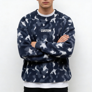 Sweat à capuche tendance pour homme en tricot gaufré doux avec strass, coupe classique, confortable, style streetwear décontracté, 100 % coton, écologique - Product Image 4