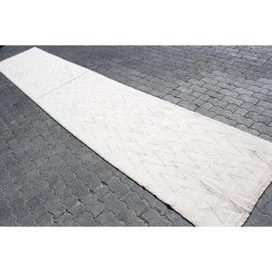 Tapis turc 3,1 x 16,4 pieds, tapis oriental vintage blanc en laine - Product Image 2