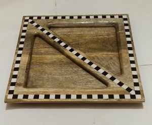 Plateaux de service en bois décoratifs faits à la main de bonne qualité pour le stockage des aliments secs - Product Image 4