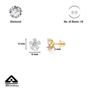 Pendientes de Diamantes en Oro Amarillo Floret Radiance para Mujer - Product Image 6