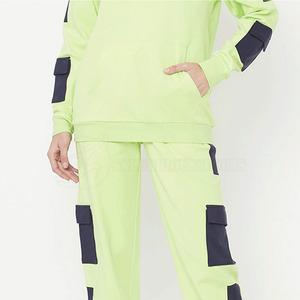 Femmes XL taille nouveau Style hiver Jogging costume personnalisé décontracté hauts courte longueur col montant solide impression sac contrastant - Product Image 6