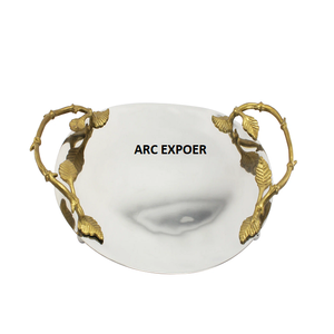 Plateau de service de luxe perlé en gros de qualité supérieure standard moderne de style décoratif moderne à vendre avec 2 poignées à vendre - Product Image 6