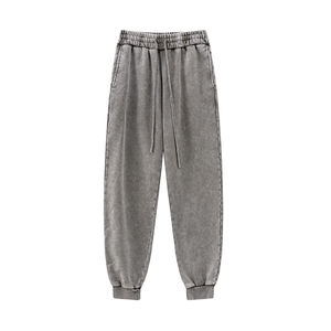 Haute qualité Vintage unisexe surdimensionné pantalons de survêtement 100% coton taille élastique Streetwear décontracté coupe ample pantalon - Product Image 4