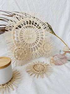 Napperon rond en rotin faiblement tissé Produits écologiques Fabriqué au Vietnam Napperon Décoration de table Vente en gros - Product Image 2