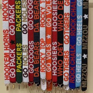 Sangle de sac à main en perles élastiques de couleur d'équipe personnalisée, vente en gros pour les événements sportifs, vente en gros de sangles de sac à main en perles pour le jour du match (quantité minimale de commande 20 pièces) - Product Image 3