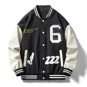 Blouson Bomber Universitaire d'Hiver pour Homme OEM - Broderie Chenille Imperméable Grande Taille en Fourrure de Mouton pour Sports de Plein Air et Baseball - Product Image 2